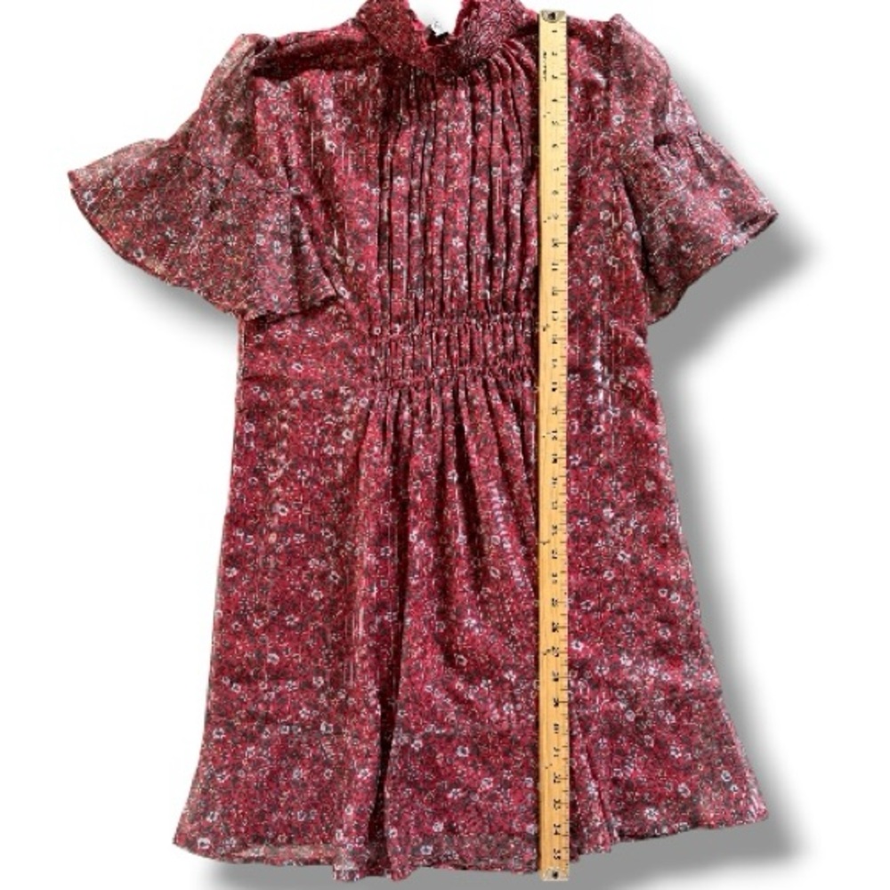Anthropologie Ranna Gill Franny Smocked Mini Dress  Size Medium Petite - Picture 9 of 10